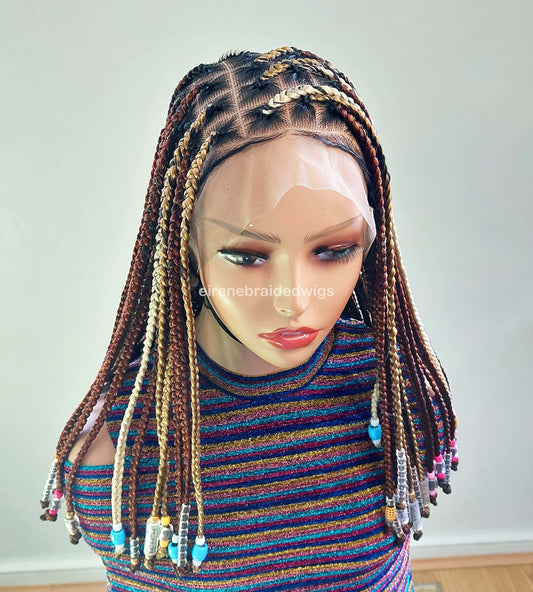 Beaded Knotless Box Braided Wig