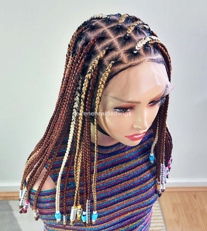 Beaded Knotless Box Braided Wig