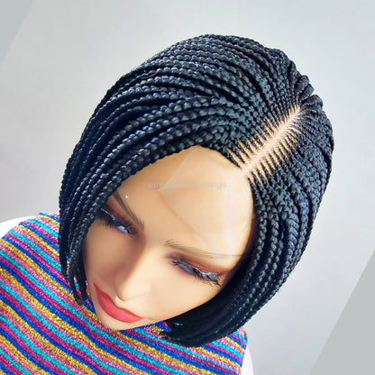 Side Part Short Bob Braids Wig