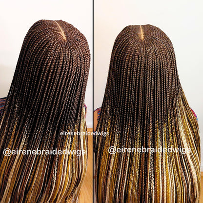 Middle Part Long Conrow Braided Wig
