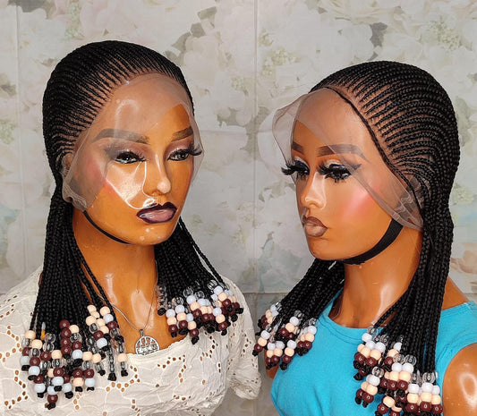 16in Lace Frontal African Conrow Braids Wig