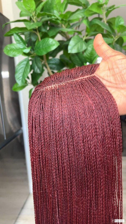 28inch Burgundy Wine Red Million Braids Wig